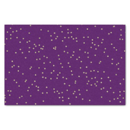 Dark Purple and Metallic Gold Dot Splatter Tissue Paper