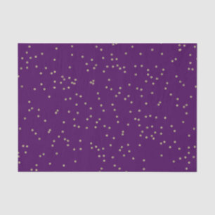 Dark Purple and Metallic Gold Dot Splatter Tissue Paper