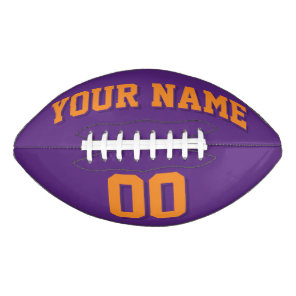 DARK PURPLE AND ORANGE Custom Football