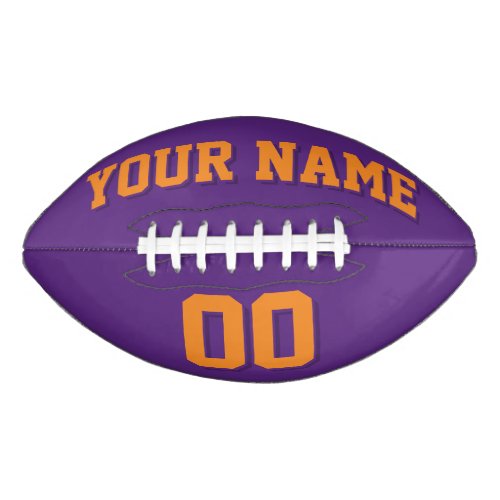 DARK PURPLE AND ORANGE Custom Football