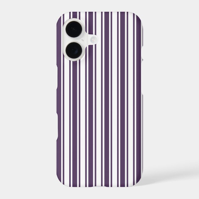 Dark purple and white candy stripes Case-Mate iPhone case (Back)