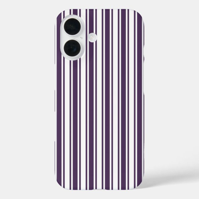 Dark purple and white candy stripes Case-Mate iPhone case (Back)