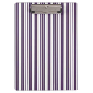 Dark purple and white candy stripes clipboard