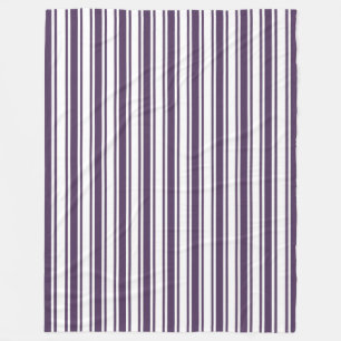Dark purple and white candy stripes fleece blanket