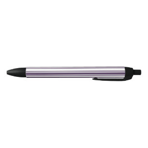 Dark purple and white candy stripes pen