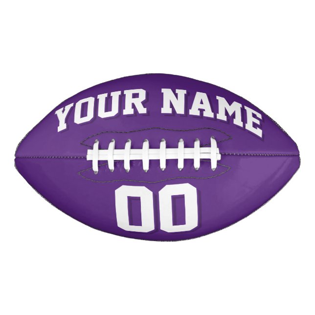 DARK PURPLE AND WHITE Custom Football (Front)