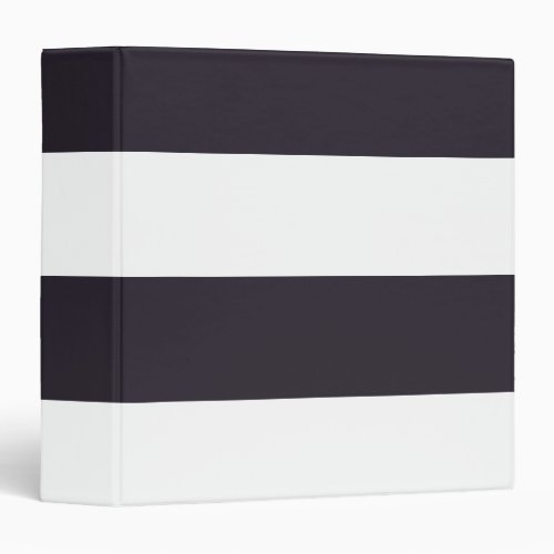 Dark Purple and White Simple Extra Wide Stripes 3 Ring Binder