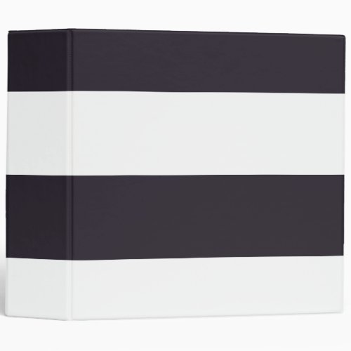 Dark Purple and White Simple Extra Wide Stripes 3 Ring Binder