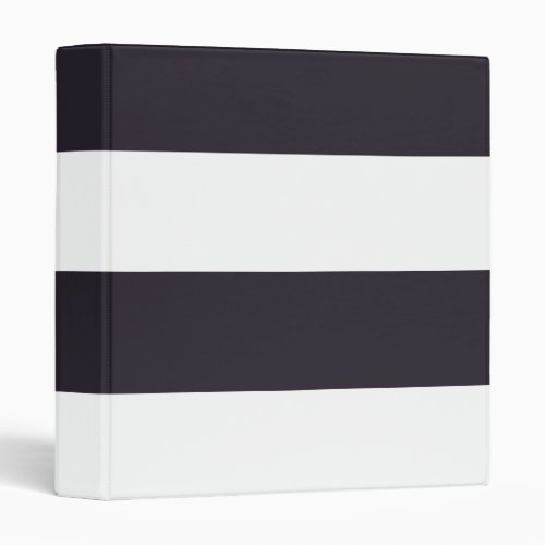 Dark Purple and White Simple Extra Wide Stripes 3 Ring Binder