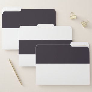 Dark Purple and White Simple Extra Wide Stripes File Folder