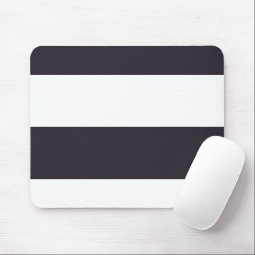 Dark Purple and White Simple Extra Wide Stripes Mouse Pad