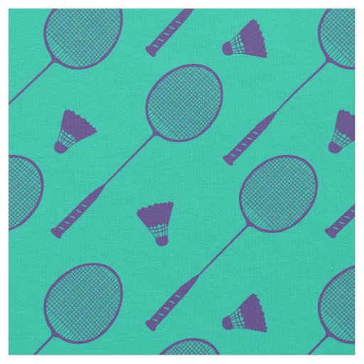 Dark Purple badminton rackets on minty Fabric