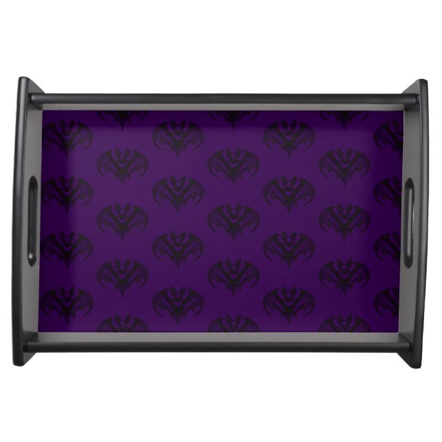 Dark Purple Bat Serving Tray  (Front)
