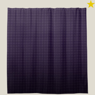 Dark Purple Bath Set Check Pattern Indigo Gradient Shower Curtain