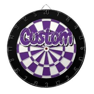 Dark Purple Black And White Add Your Text Dart Board