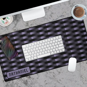 Dark Purple Black Industrial Stainless Steel Art Desk Mat