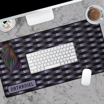 Dark Purple Black Industrial Stainless Steel Art Desk Mat by CaseConceptCreations at Zazzle