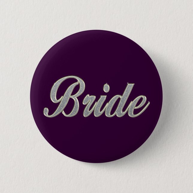 Dark Purple Bride with bling Button (Front)