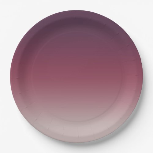 Dark Purple  Burgundy Gradient Ombre   Paper Plates