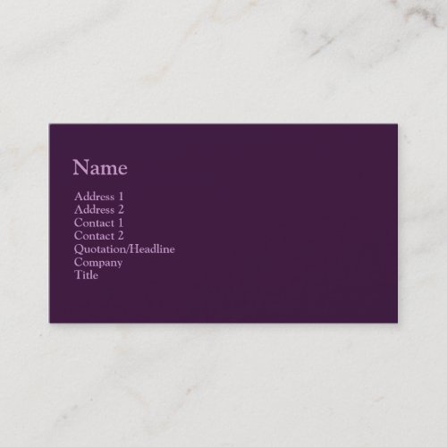 dark purple business card