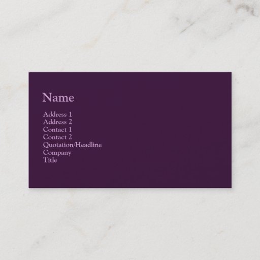 Customizable dark purple business card template