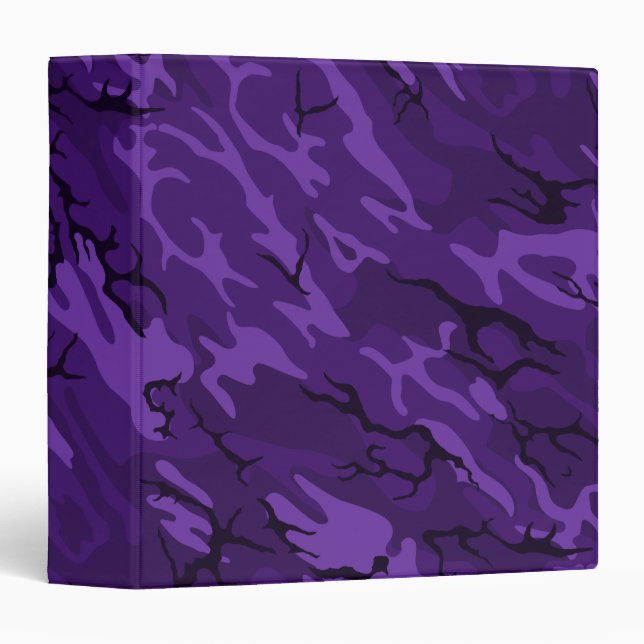 Dark Purple Camo 3 Ring Binder (Front/Spine)