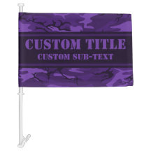 Dark Purple Camo Car Flag w/ Custom Text