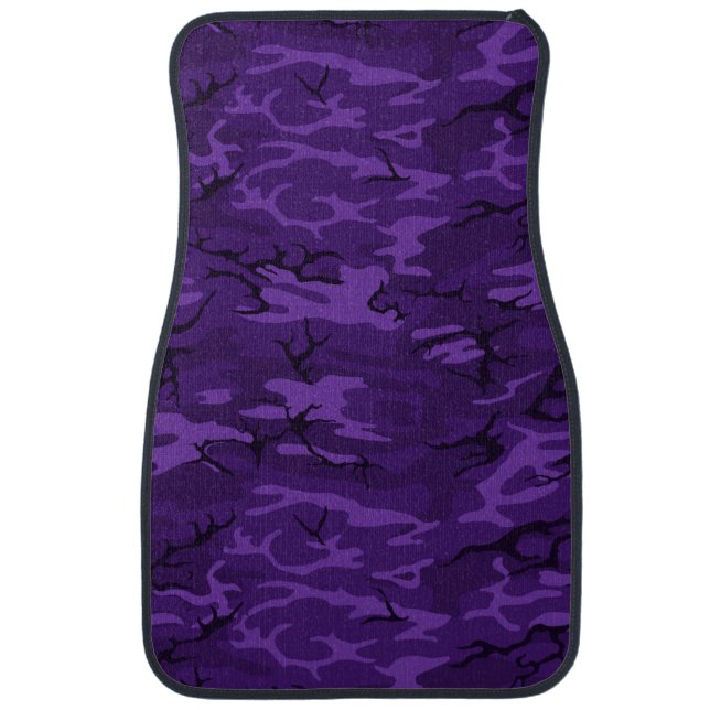 Dark Purple Camo Car Floor Mat (Front)