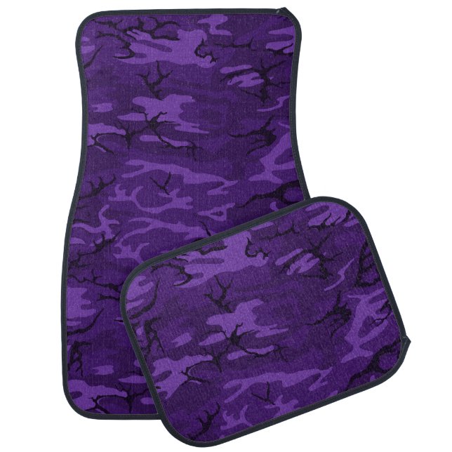Dark Purple Camo Car Floor Mat (Set)