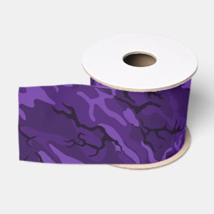 Dark Purple Camo Grosgrain Ribbon