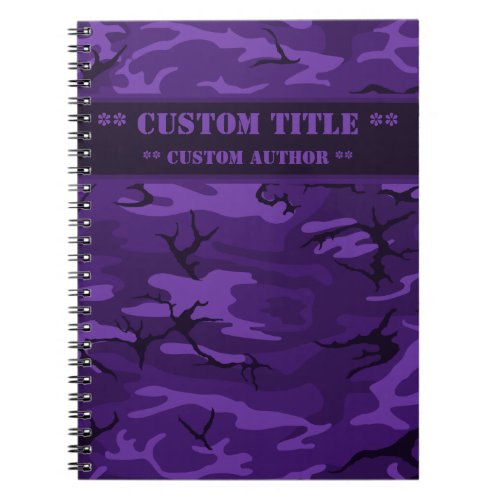 Dark Purple Camo Notebook w TitleAuthor Block