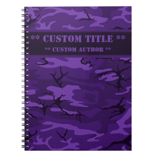Dark Purple Camo Notebook w/ Title/Author Block (Front)