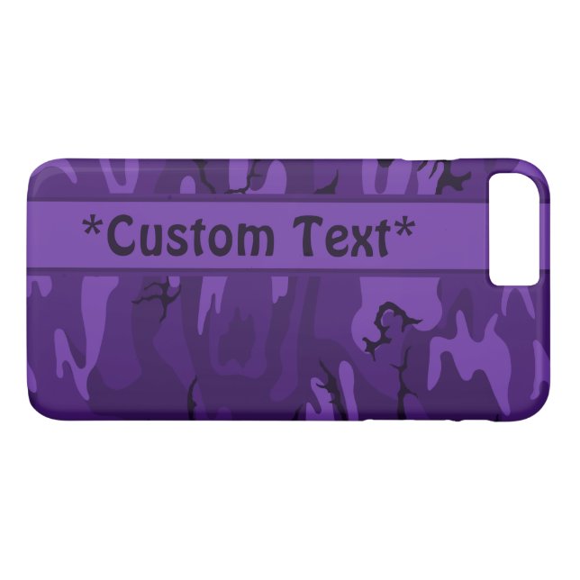 Dark Purple Camo w/ Custom Text Case-Mate iPhone Case (Back (Horizontal))