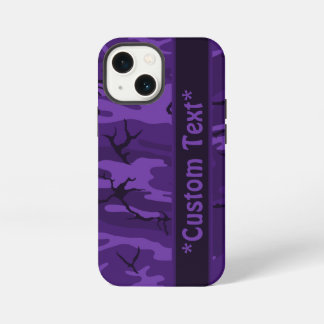 Dark Purple Camo w/ Custom Text iPhone 13 Mini Case