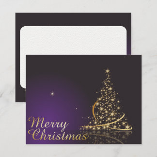 Dark purple Christmas motive with golden Christmas Invitation