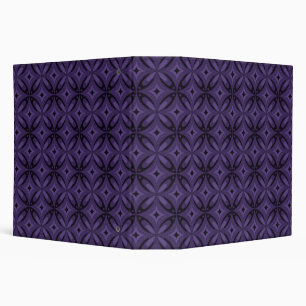 Dark Purple Colored Retro Pattern 3 Ring Binder