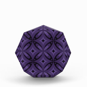 Dark Purple Colored Retro Pattern Acrylic Award
