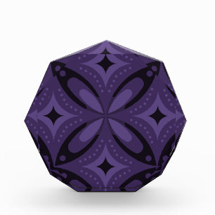 Dark Purple Colored Retro Pattern Acrylic Award