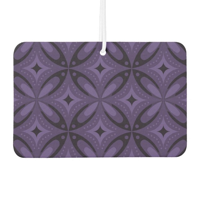 Dark Purple Colored Retro Pattern Air Freshener (Front)