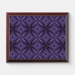 Dark Purple Colored Retro Pattern Award Plaque