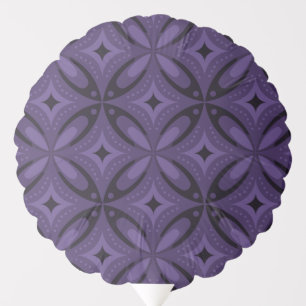 Dark Purple Colored Retro Pattern Balloon