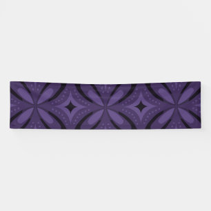 Dark Purple Colored Retro Pattern Banner