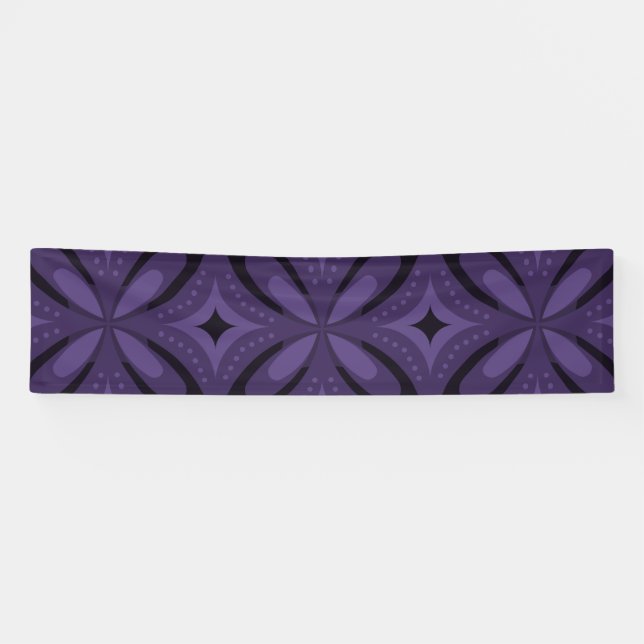 Dark Purple Colored Retro Pattern Banner (Horizontal)