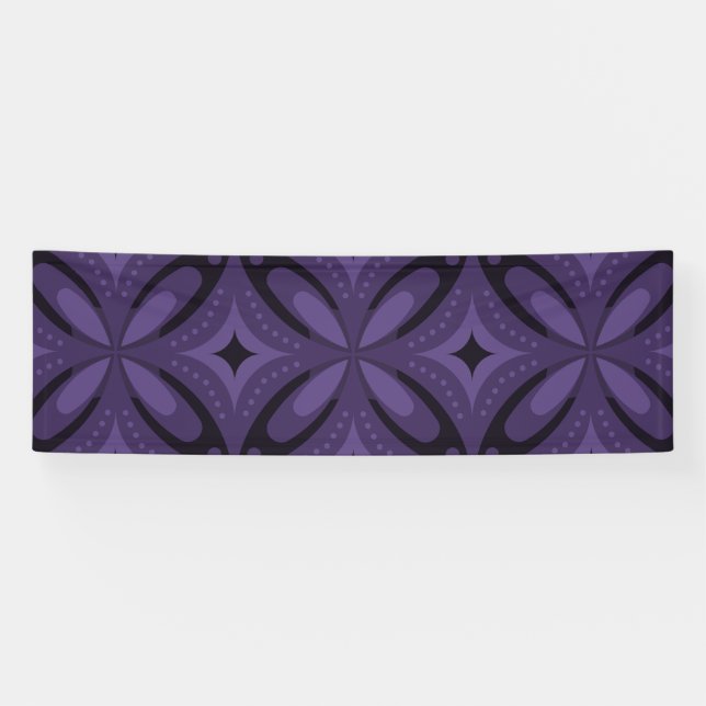 Dark Purple Colored Retro Pattern Banner (Horizontal)