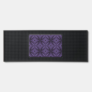 Dark Purple Colored Retro Pattern Bar Mat