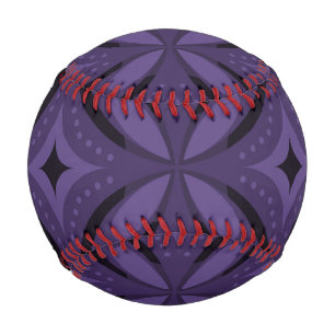 Dark Purple Colored Retro Pattern Baseball