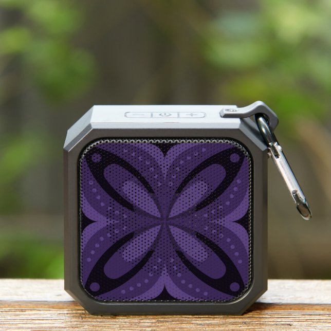 Dark Purple Colored Retro Pattern Bluetooth Speaker (Insitu(Outdoor))