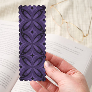 Dark Purple Colored Retro Pattern Bookmarks
