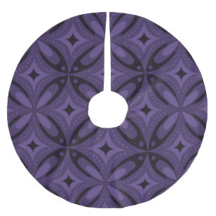 Dark Purple Colored Retro Pattern Brushed Polyester Tree Skirt