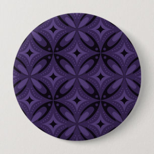 Dark Purple Colored Retro Pattern Button
